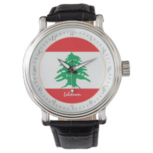 Lebanese Flag & Lebanon fashion, Arabic No /design Watch