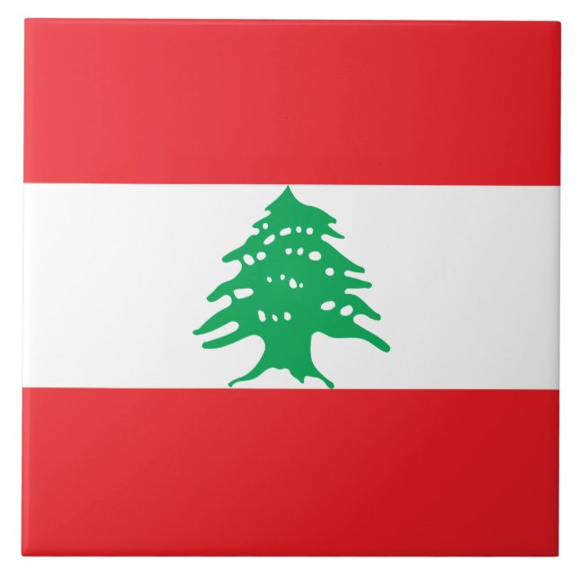 Lebanese Flag (Lebanon Flag) Ceramic Tile (Front)