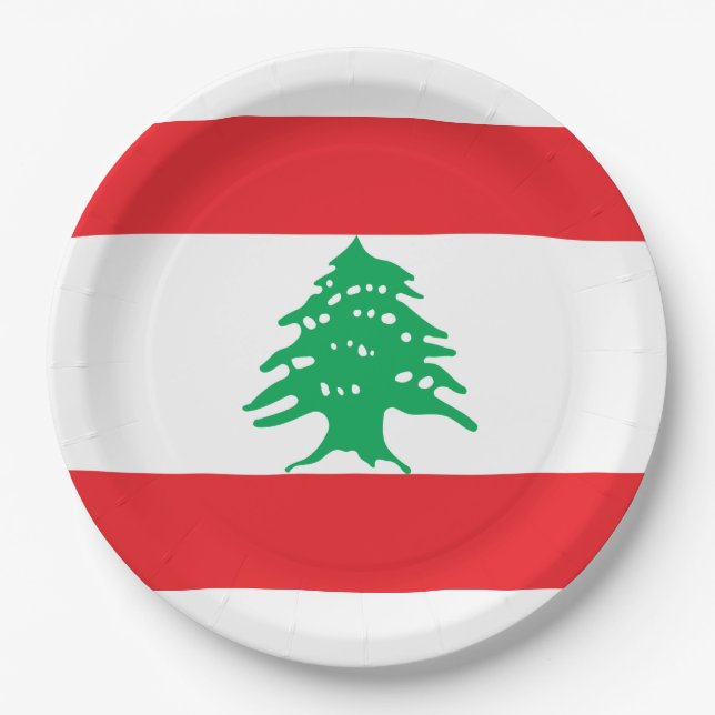 Lebanese Flag (Lebanon Flag) Paper Plates (Front)