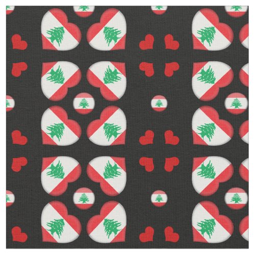 Lebanese Flag  Lebanon Hearts fashion Fabric