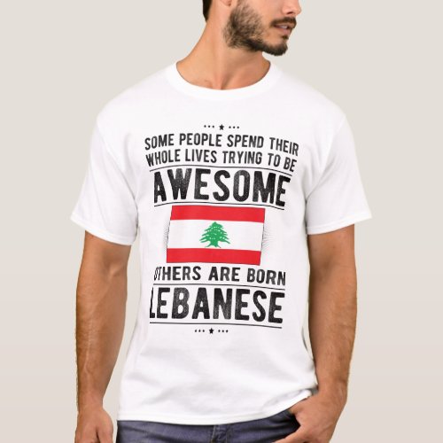 Lebanese Flag Lebanon Heritage Lebanese Roots T_Shirt