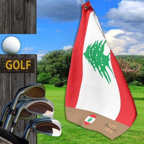 Lebanese flag  Lebanon monogrammed  golf towel