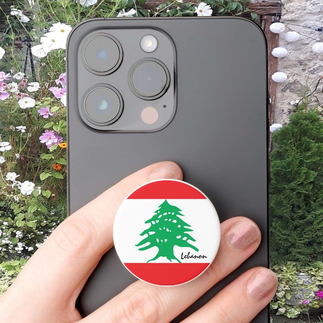 Lebanese flag, Lebanon patriots / sports fans PopSocket (Creator Uploaded)