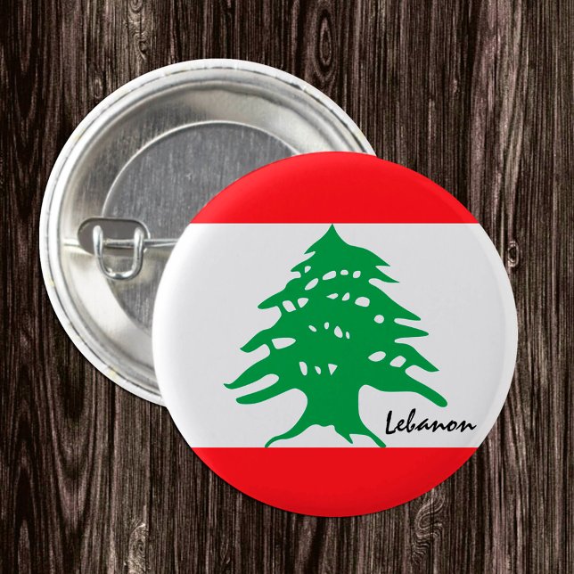 Lebanese flag & Middle East - fashion/sports fans Button (Creator Uploaded)