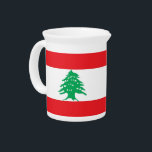 Lebanese Flag Pitcher<br><div class="desc">Add a touch of Lebanese pride to your drinkware collection with our exclusive pitcher featuring the flag of Lebanon! Crafted with meticulous attention to detail, this pitcher is more than just a functional item; it’s a celebration of Lebanon’s rich cultural heritage. The elegant design prominently displays the iconic Lebanese flag,...</div>