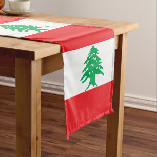 Lebanese flag & Sports fan house decor / Lebanon Short Table Runner
