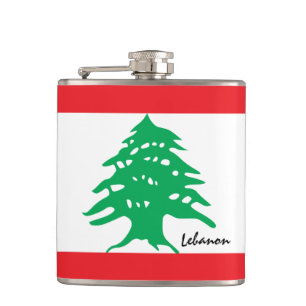 Lebanese Flag & travel Lebanon /sports fan Flask