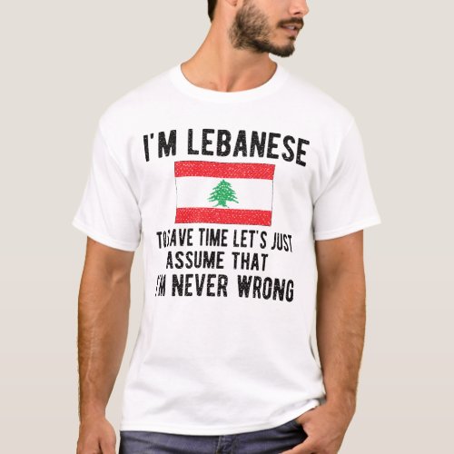 Lebanese Heritage Lebanon Roots Lebanese Flag T_Shirt