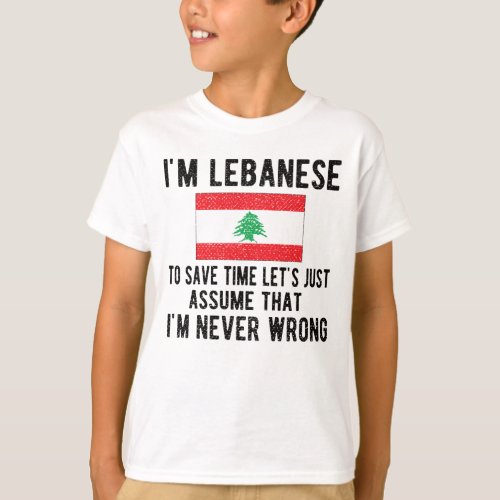 Lebanese Heritage Lebanon Roots Lebanese Flag T_Shirt