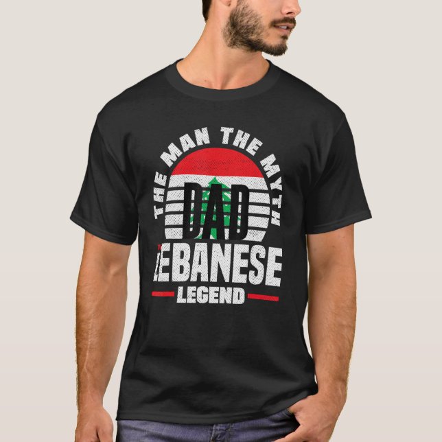 Lebanese Lebanon Lebanese Flag Fathers Day T-Shirt (Front)