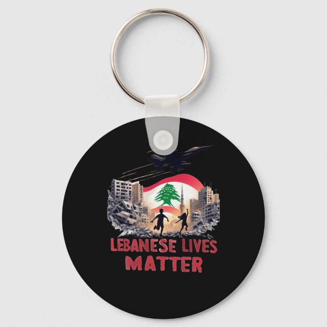 Lebanese Lives Sticker  Keychain (Front)
