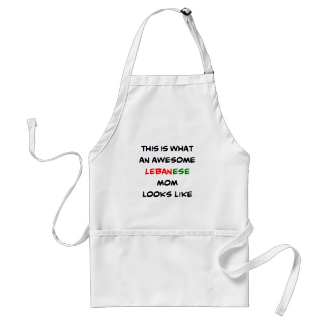 lebanese mom, awesome adult apron (Front)