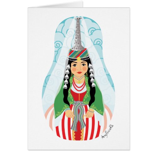 Lebanese tall headdress Matryoshka Card