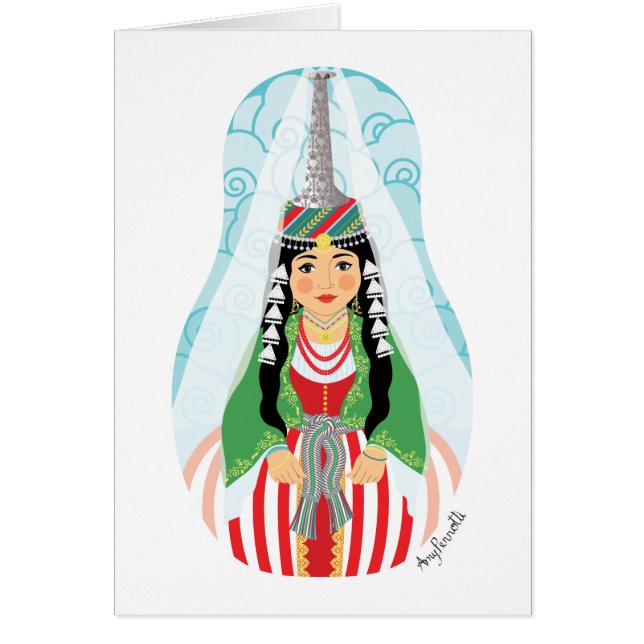 Lebanese tall headdress Matryoshka Card (Front)