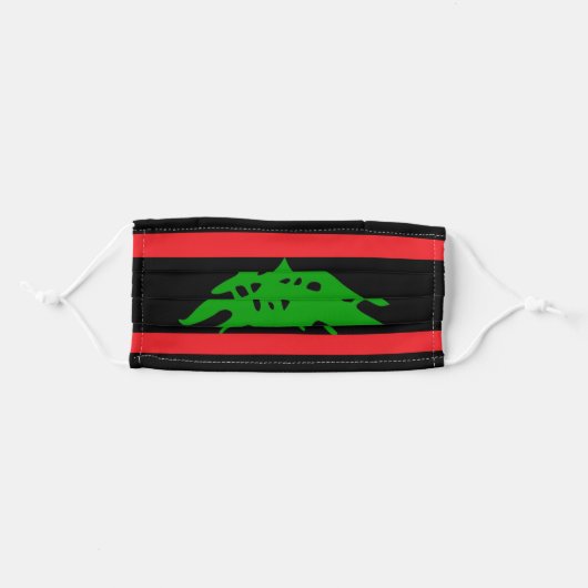 Lebanese Tree & Black /reverse Flag - Lebanon Adult Cloth Face Mask (Front, Folded)