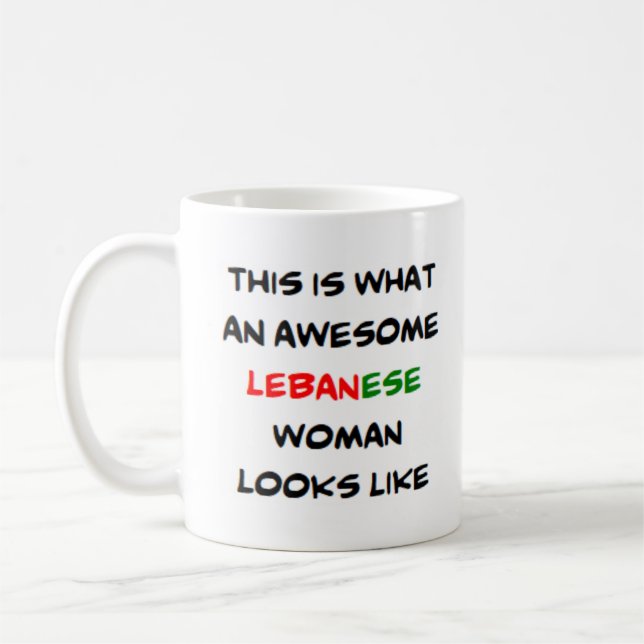 lebanese woman, awesome coffee mug (Left)