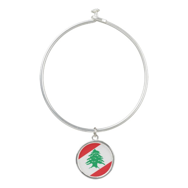 Lebanon Coat of Arms Bangle Bracelet (Front)