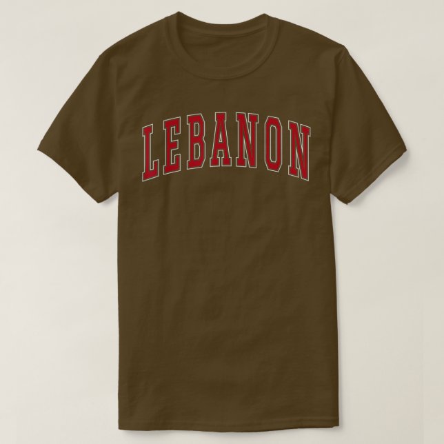 Lebanon Connecticut Souvenir College Style Red Tex T-Shirt (Design Front)