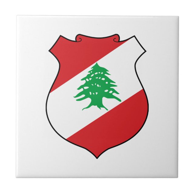 Lebanon country coat arms symbol emblem flag ceramic tile (Front)