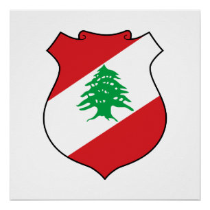 Lebanon country coat arms symbol emblem flag poster