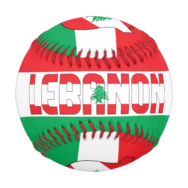 Lebanon Flag and Coat of Arms Patriotic Baseball (Front)