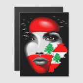 Lebanon Flag and Map on girl's face (Front/Back)
