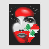 Lebanon Flag and Map on girl's face (Front)