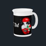 Lebanon Flag and Map on girl's face Beverage Pitcher<br><div class="desc">Lebanon Flag colors on Beautiful Girl Portrait with Cedar Tree Symbol of Strength and Resistance Vector Art Illustration Copyright BluedarkArt TheChameleonArt</div>