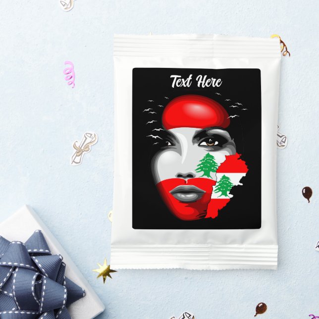 Lebanon Flag and Map on girl's face Margarita Drink Mix (Packets)