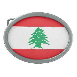 Lebanon flag belt buckle