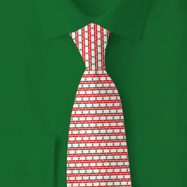 Lebanon Flag Brick Pattern Neck Tie (Creator Uploaded)