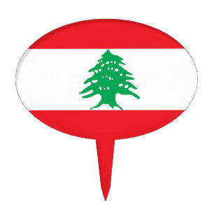 Lebanon flag cake topper