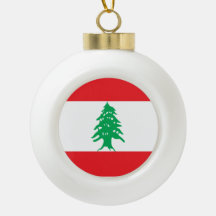 Lebanon Ceramic Christmas Ornament Vintage Style Print Lebanese Flag Map Porcelain Gift Holiday Decoration World Heritage Travel Themed