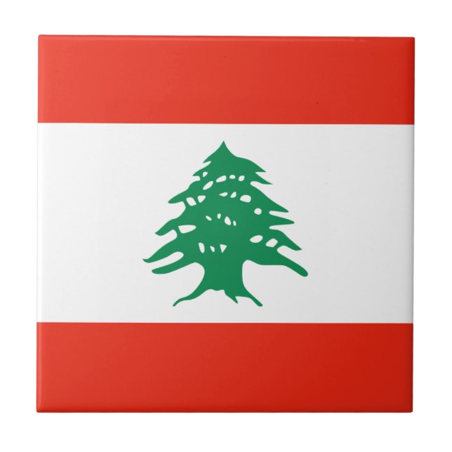 Lebanon Flag Ceramic Tile (Front)