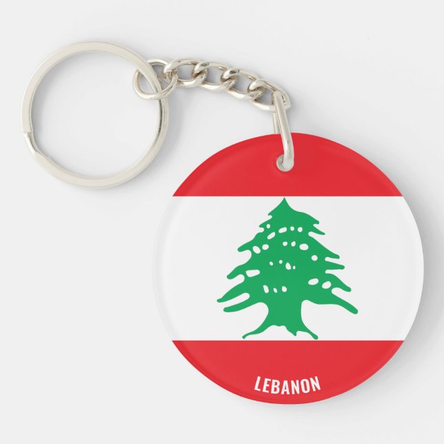 Lebanon Flag Charming Patriotic Keychain (Front)