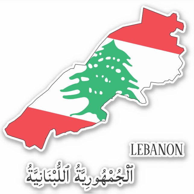 Lebanon Flag Charming Patriotic Map Sticker (Front)