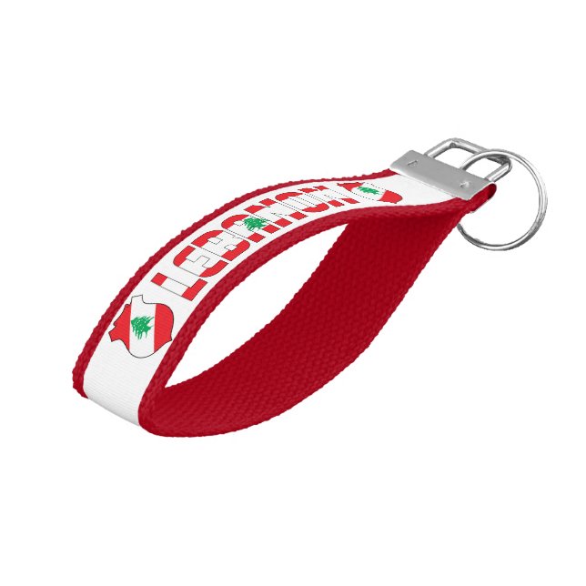 Lebanon Flag Charming Patriotic Wrist Keychain (Angled Up)