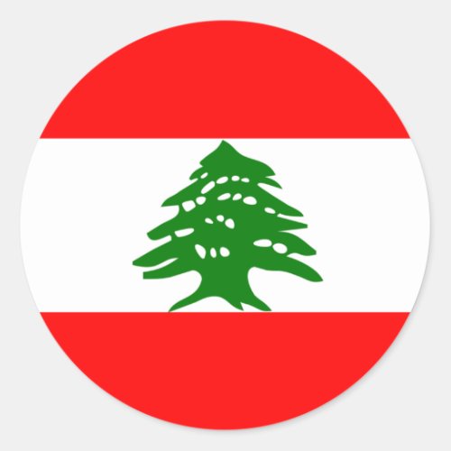 Lebanon Flag Classic Round Sticker