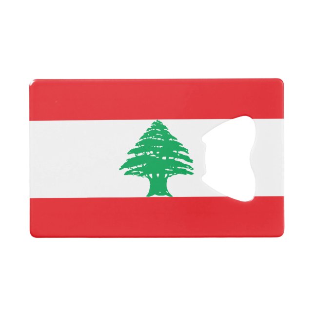 Lebanon Flag Credit Card Bottle Opener (Front (Horizontal))