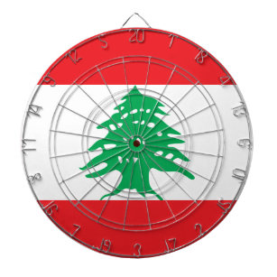 Lebanon Flag Dartboard With Darts