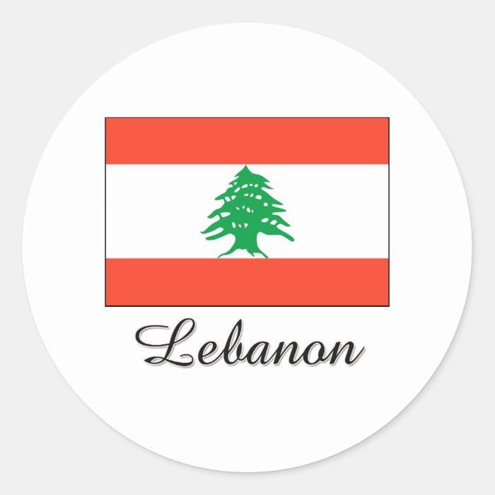 Lebanon Flag Design Round Stickers