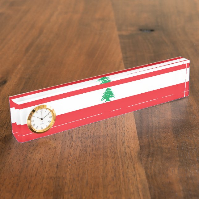 Lebanon flag desk name plate (Side)