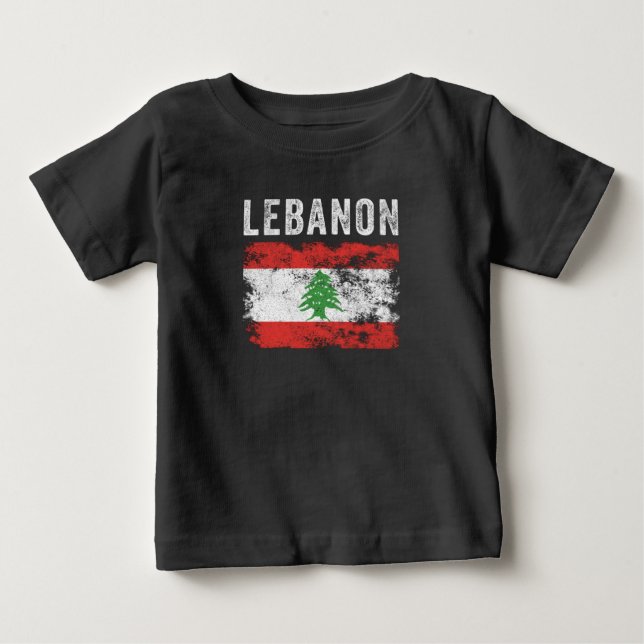 Lebanon Flag Distressed - Lebanese Flag Baby T-Shirt (Front)