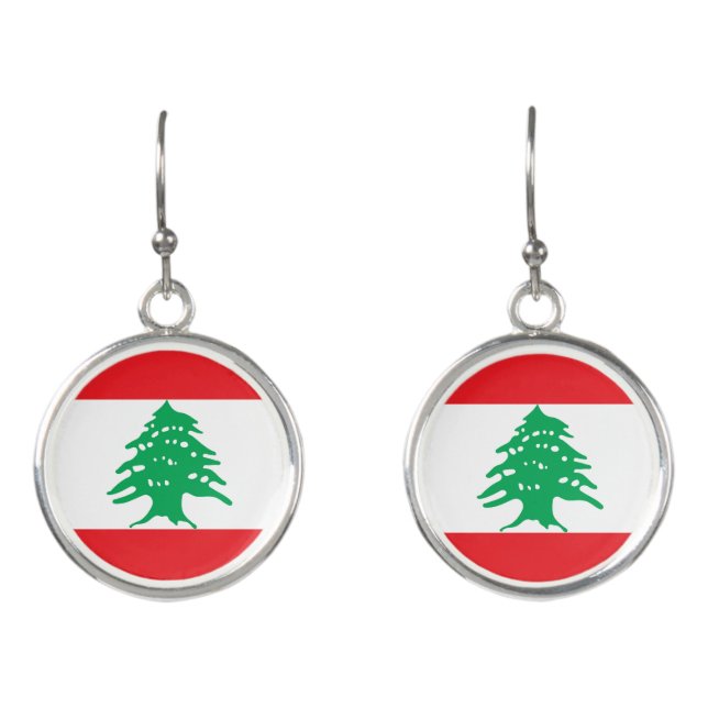 Lebanon flag earrings (Front)