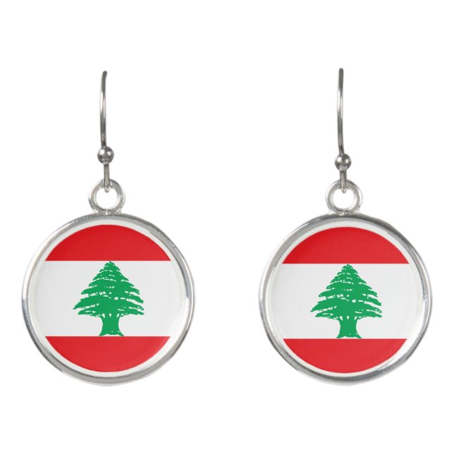 Lebanon Flag Earrings (Front)