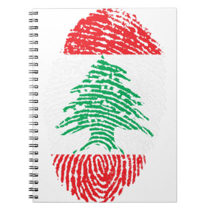 Lebanon Flag Fingerprint Country Pride Notebook