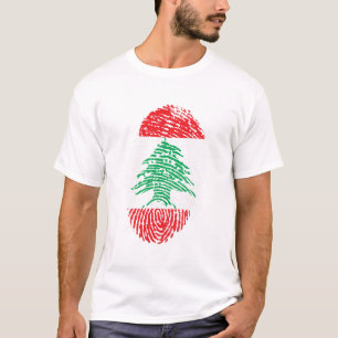 Lebanon Flag Fingerprint Country Pride T-Shirt