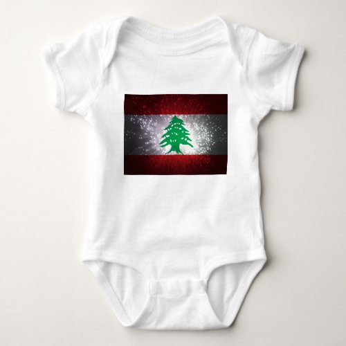 Lebanon Flag Firework Baby Bodysuit