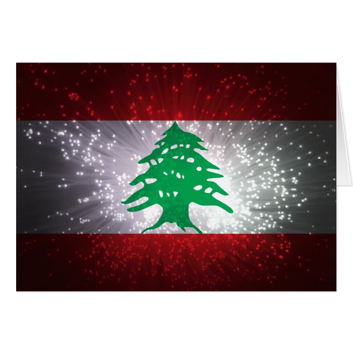 Lebanon Flag Firework Card