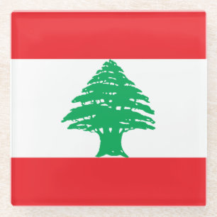 Lebanon Flag Glass Coaster